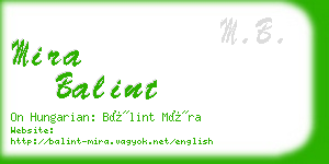 mira balint business card